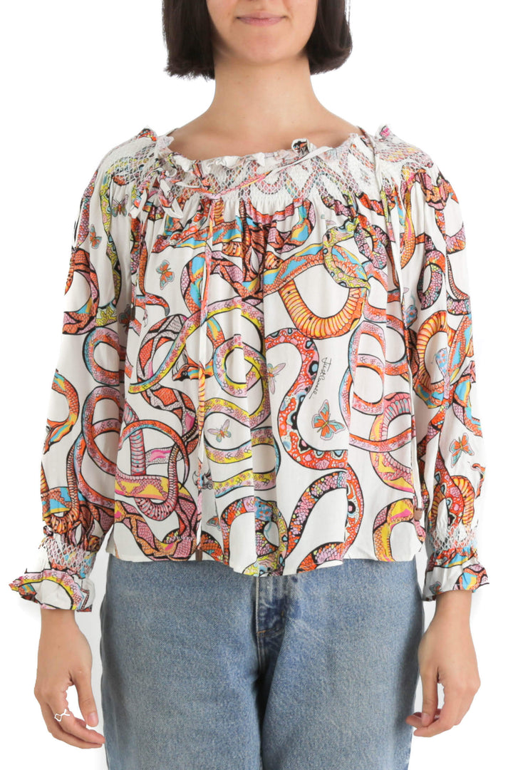 Blusa Just Cavalli estampado, vista frontal – ClosetRehab
