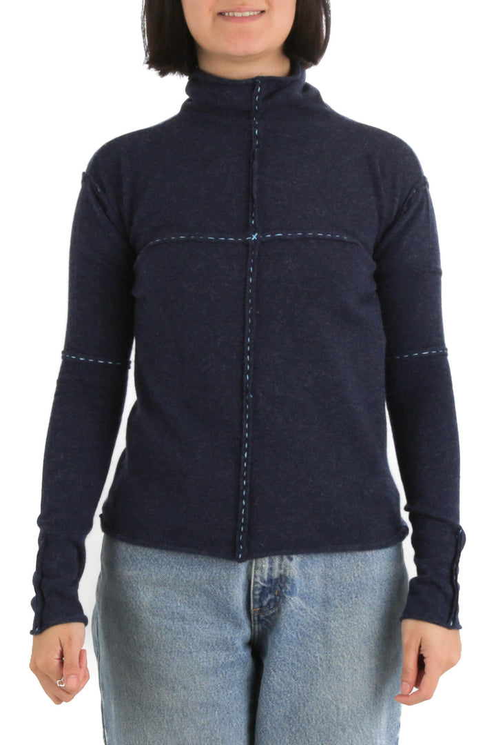 Blusa Kookai azul, vista frontal – ClosetRehab