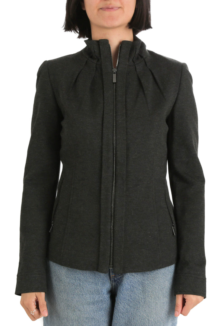 Chamarra Elie Tahari gris, vista frontal – ClosetRehab