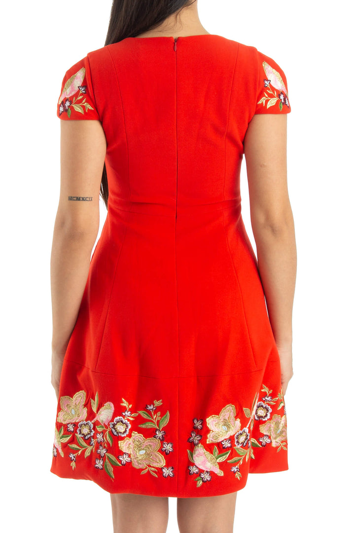 Vestido Marchesa Notte rojo, vista posterior – ClosetRehab
