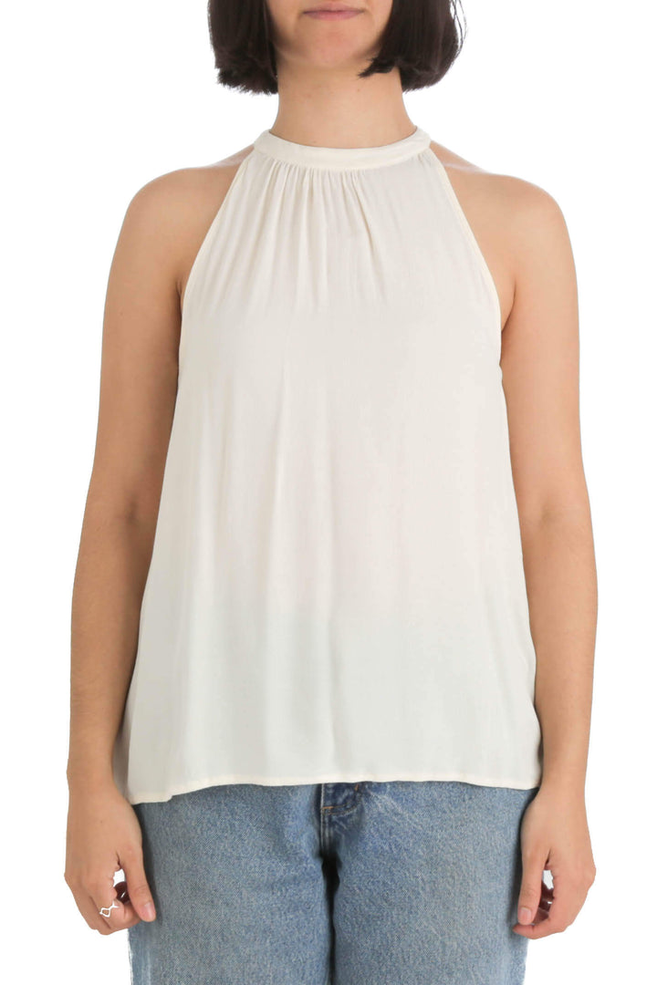 Blusa MNG beige, vista frontal – ClosetRehab
