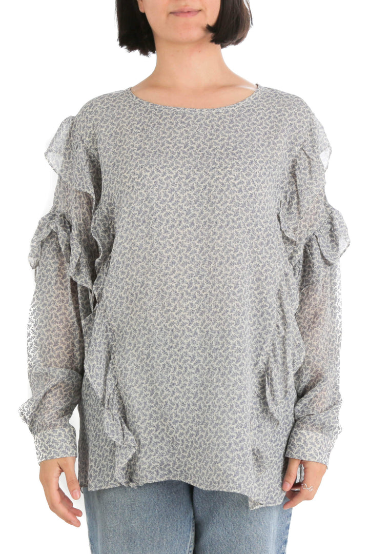 Blusa Adriano Goldschmied azul, vista frontal – ClosetRehab