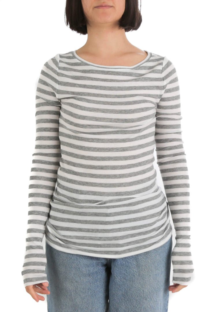 Blusa BCBG Maxazria gris, vista frontal – ClosetRehab