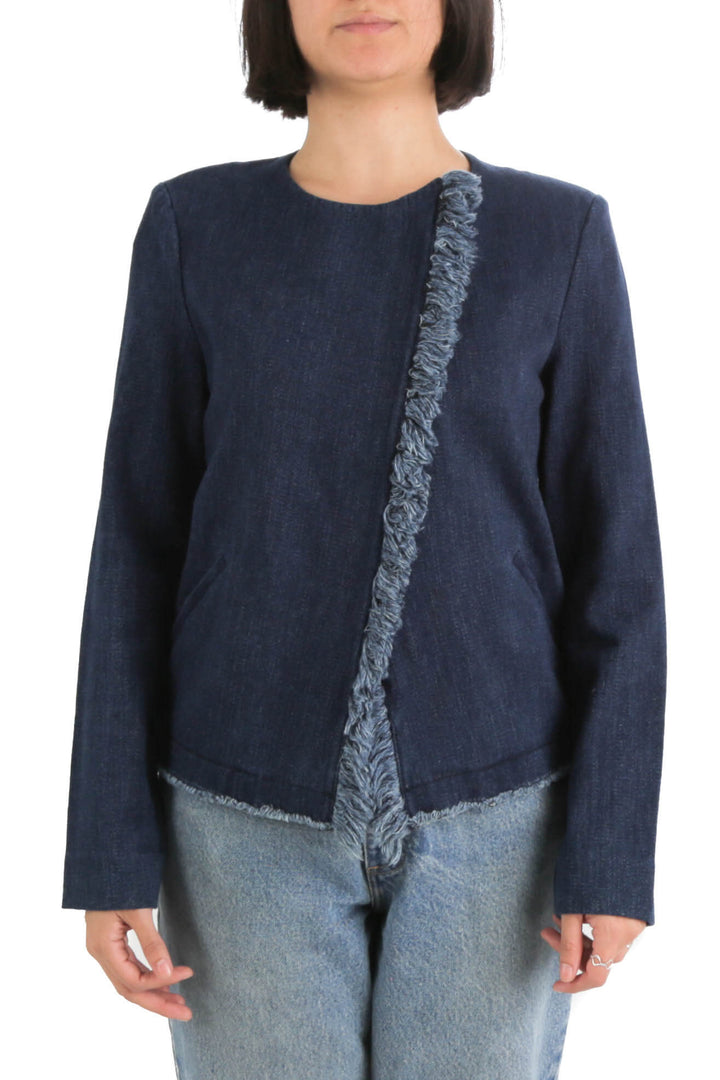 Chamarra Adriano Goldschmied azul, vista frontal – ClosetRehab