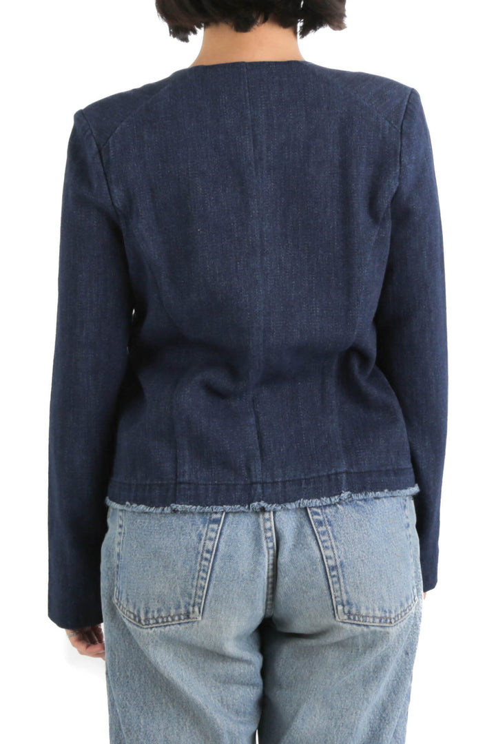Chamarra Adriano Goldschmied azul, vista posterior – ClosetRehab