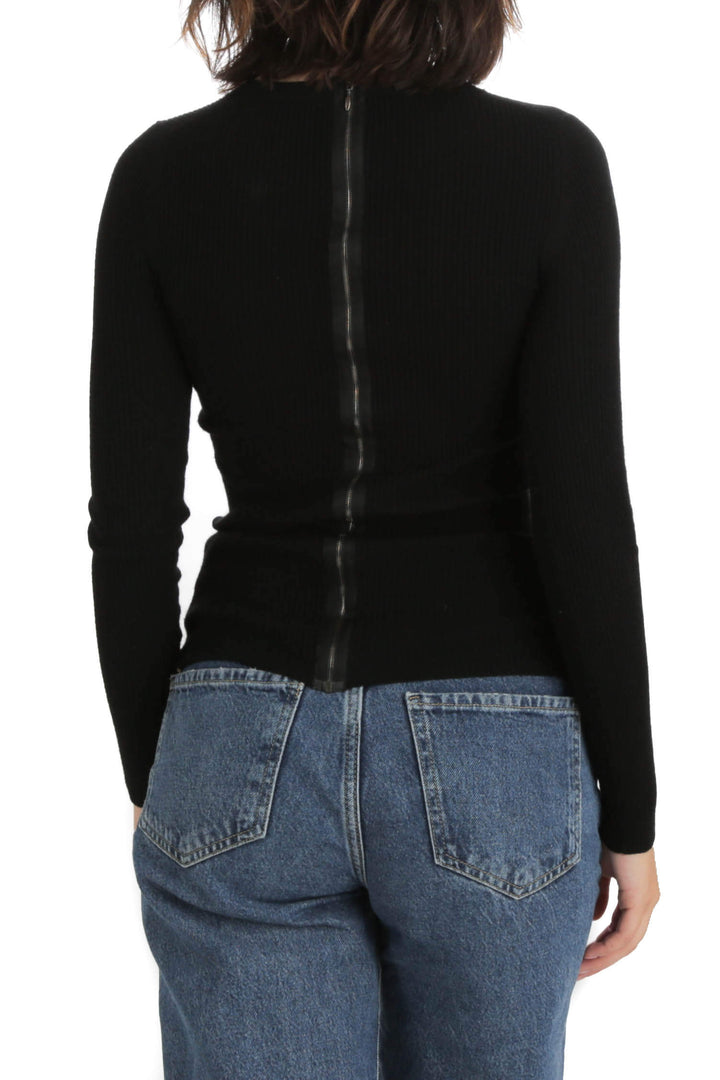 Blusa Theory negro, vista posterior – ClosetRehab