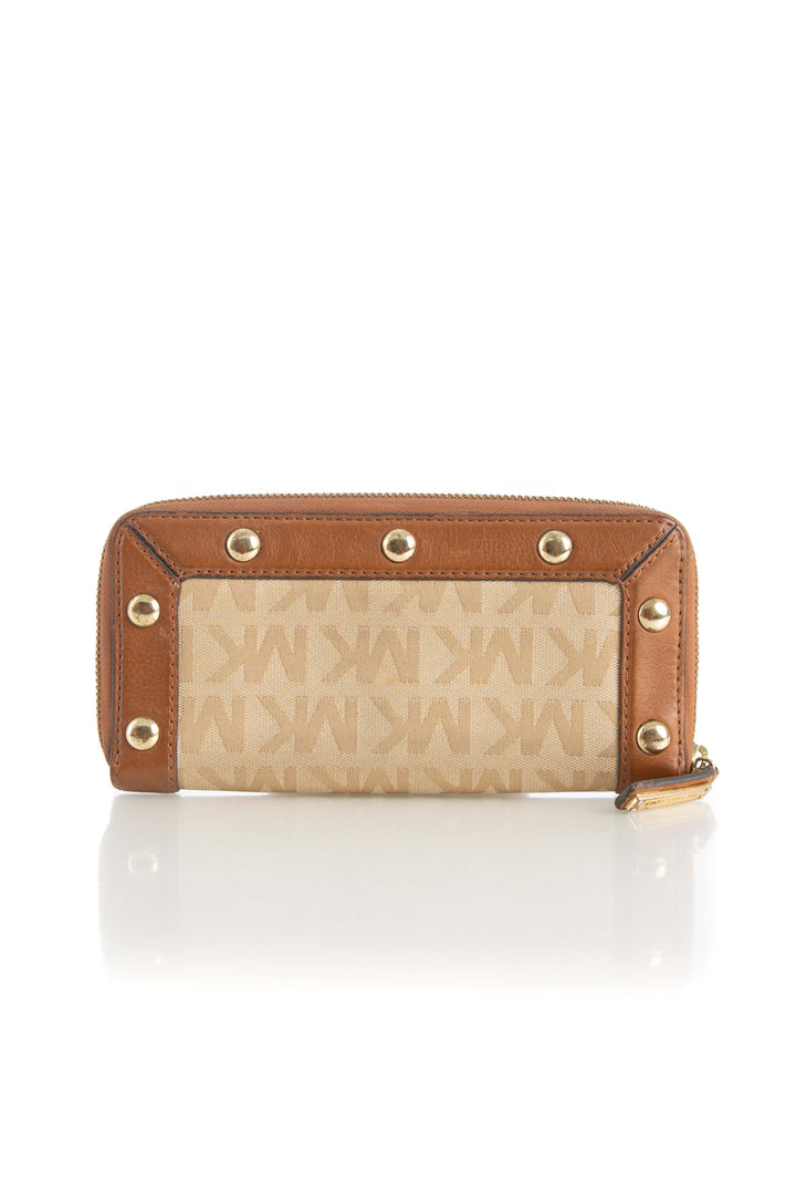 Cartera Michael Kors beige y café, vista posterior – ClosetRehab