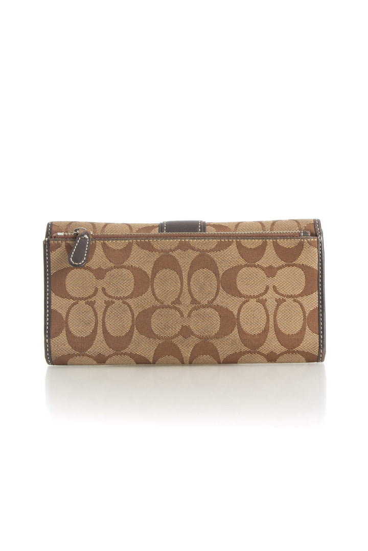 Monedero Coach café y estampado, vista posterior – ClosetRehab