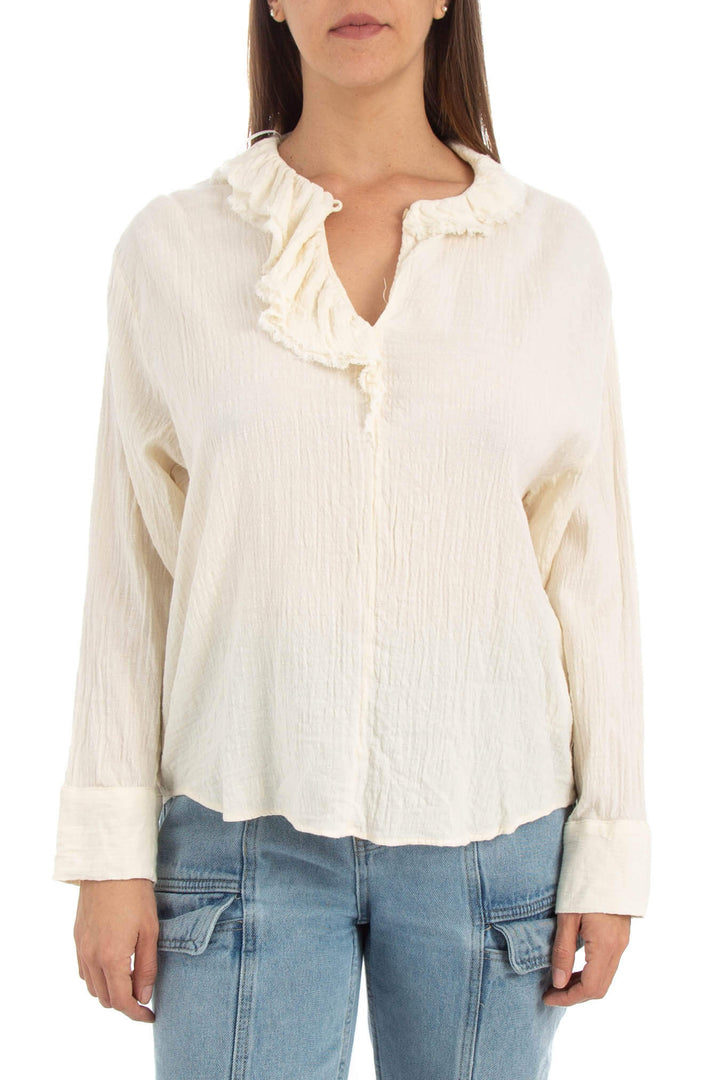 Blusa Massimo Dutti beige, vista frontal – ClosetRehab