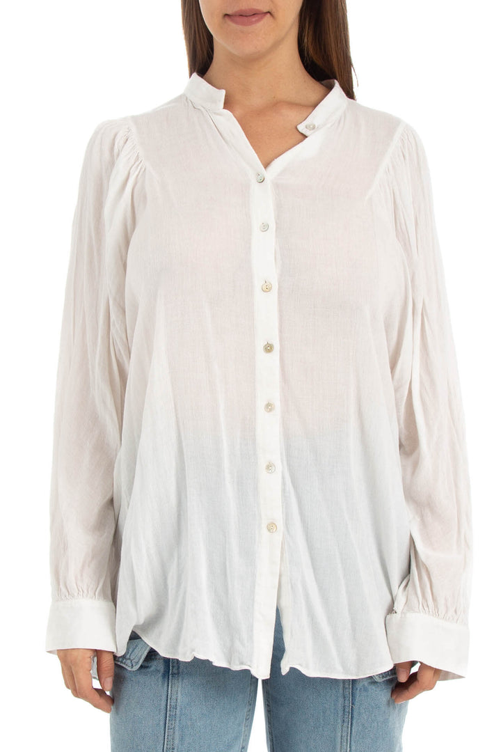 Blusa Massimo Dutti blanco, vista frontal – ClosetRehab