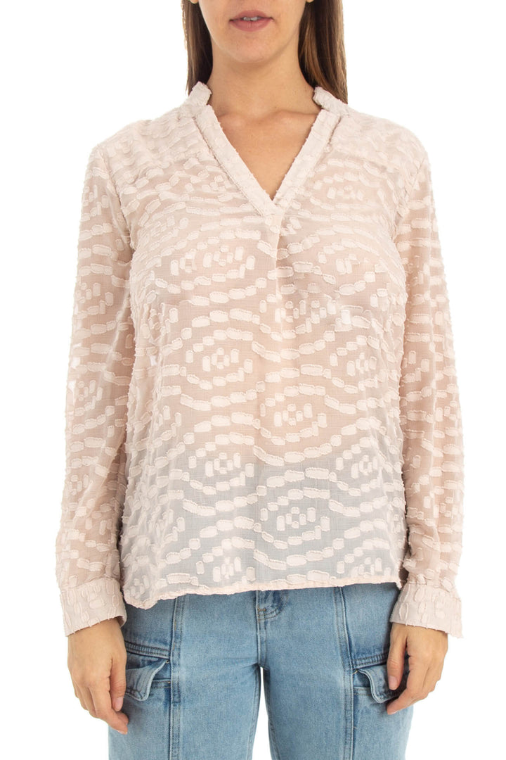 Blusa French Connection beige, vista frontal – ClosetRehab