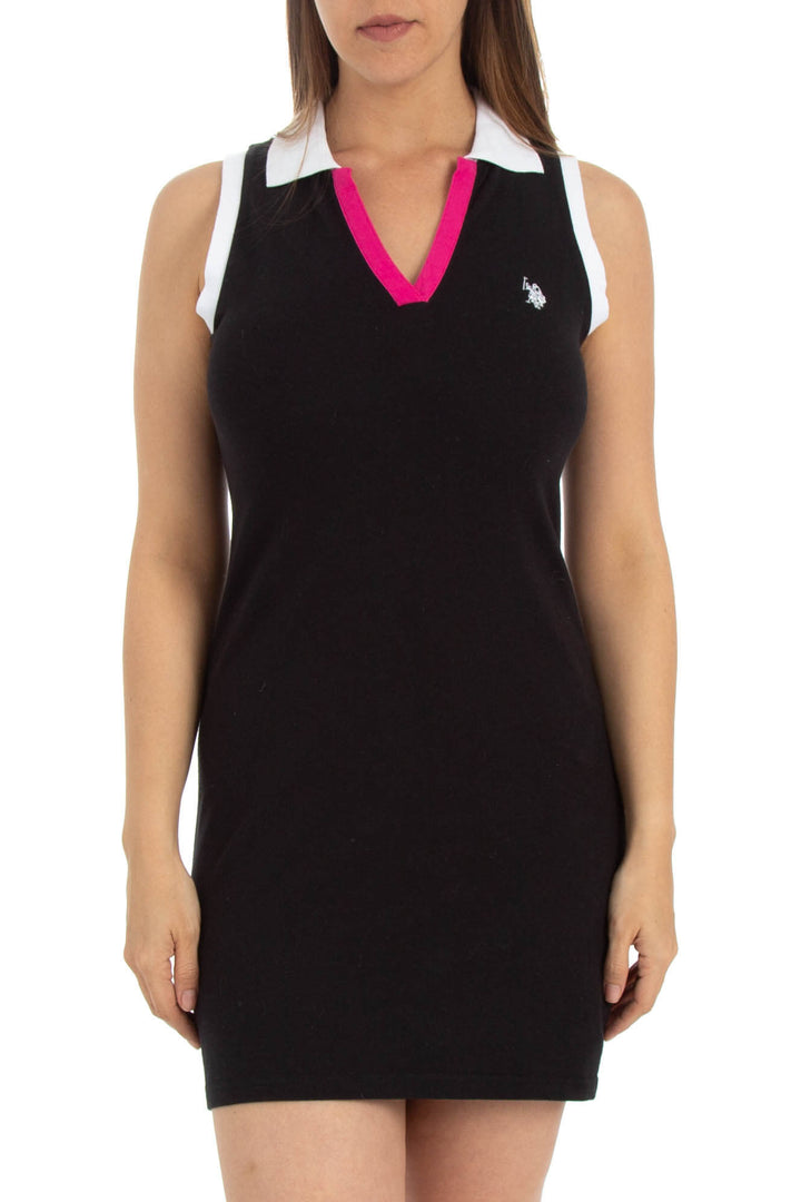 Vestido U.S. Polo Assn. negro, vista frontal – ClosetRehab