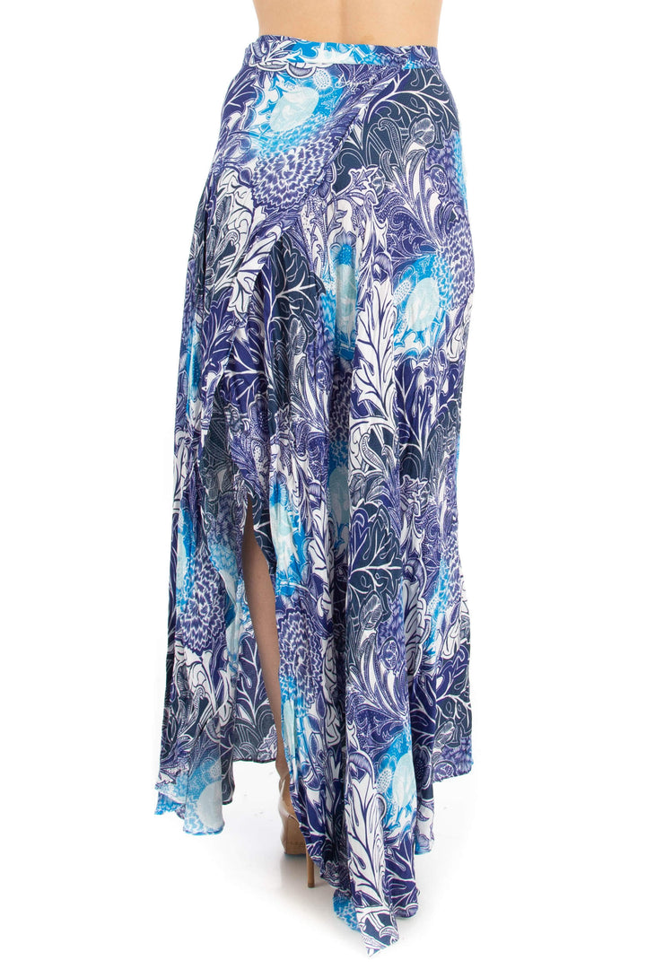 Falda Desigual azul, vista posterior – ClosetRehab