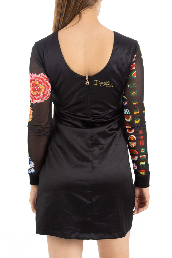 Vestido Desigual estampado y negro, vista posterior – ClosetRehab