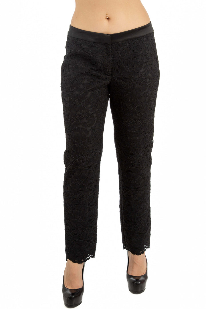Pantalón Aidan Mattox negro, vista frontal – ClosetRehab