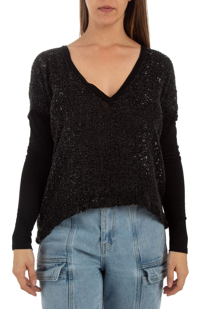 Blusa Robert Rodriguez negro, vista frontal – ClosetRehab