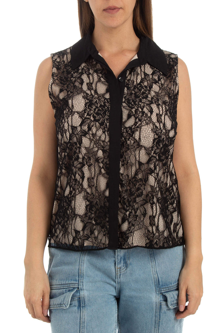 Blusa Alice + Olivia negro, vista frontal – ClosetRehab