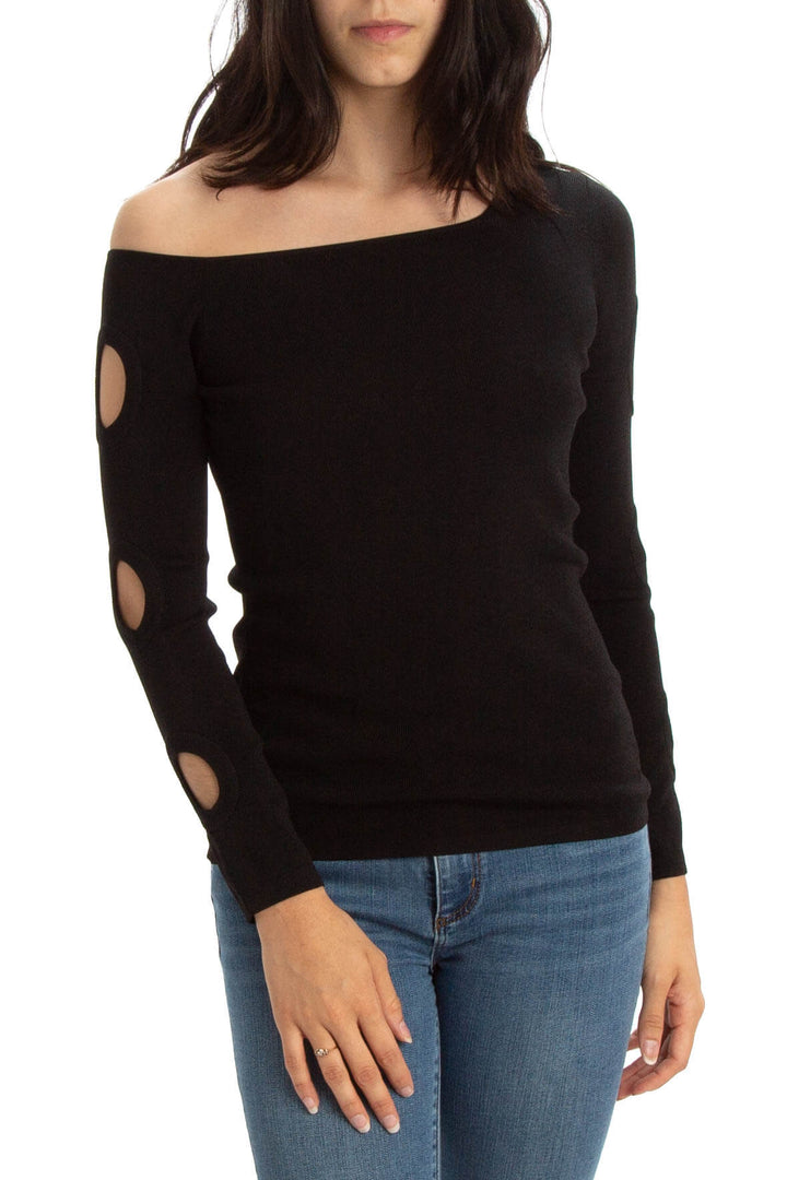 Blusa Uterque negro, vista frontal – ClosetRehab