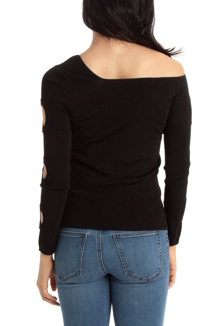 Blusa Uterque negro, vista posterior – ClosetRehab