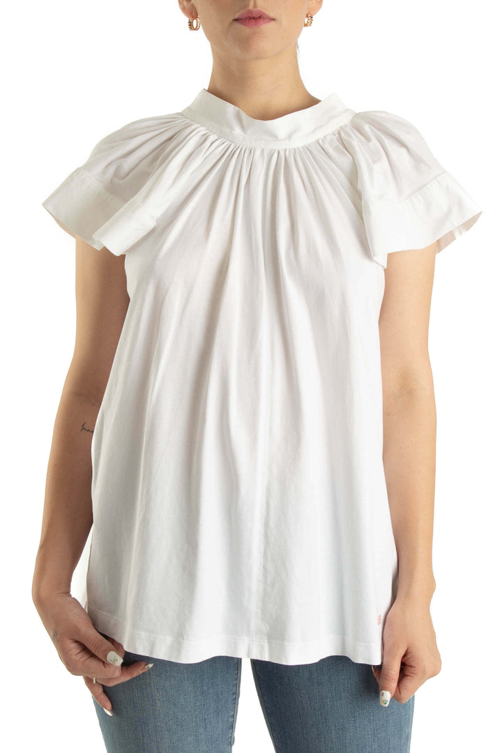 Blusa Victoria Beckham blanco, vista frontal – ClosetRehab