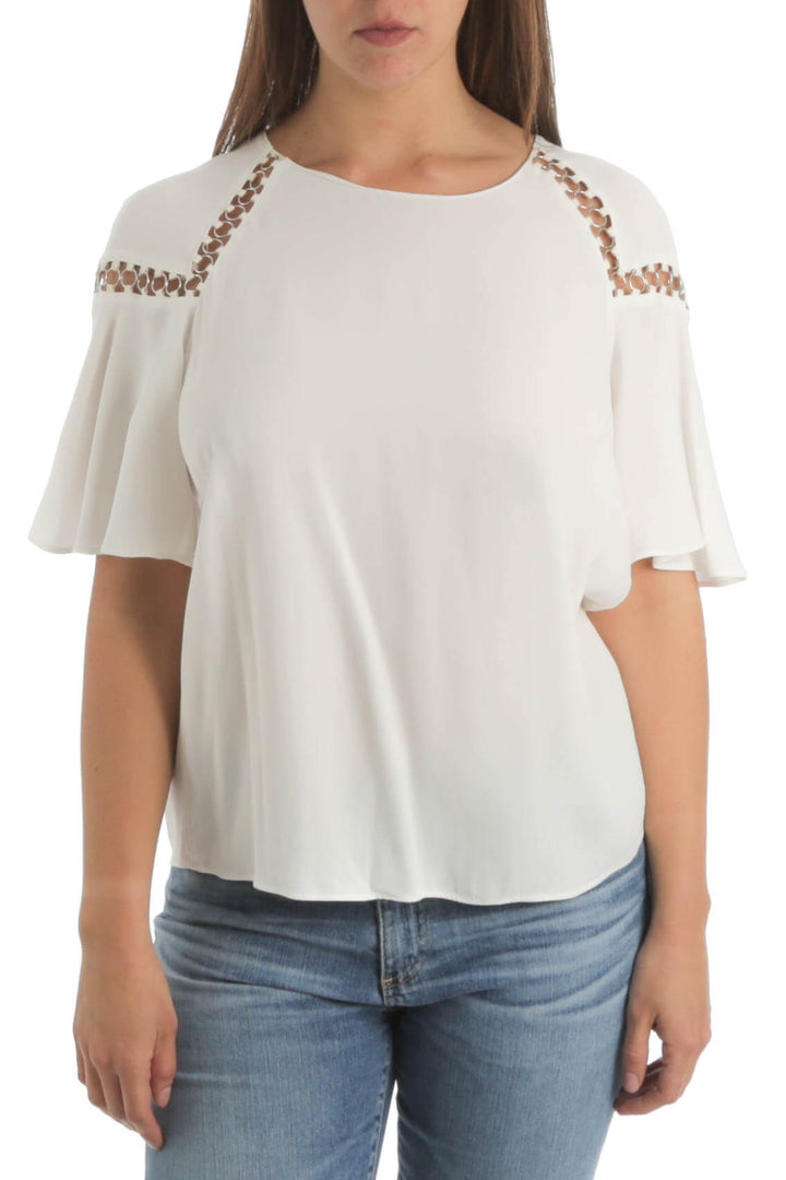 Blusa A.L.C. blanco, vista frontal – ClosetRehab