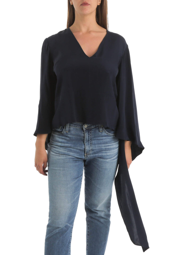 Blusa Derek Lam azul, vista frontal – ClosetRehab