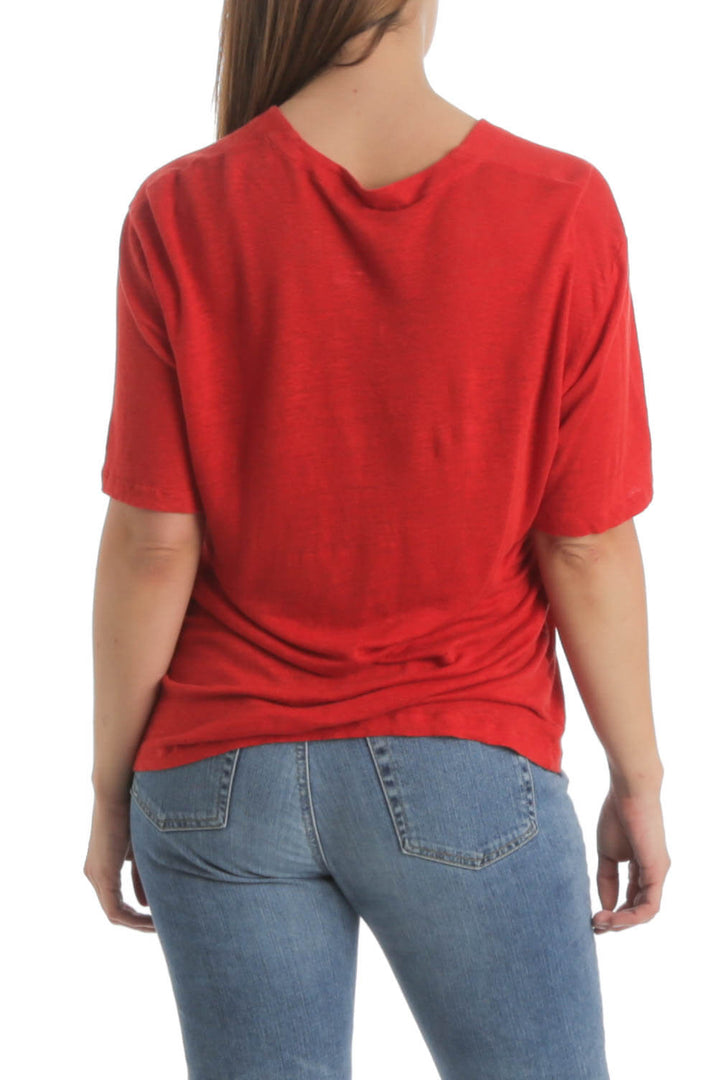 Blusa IRO rojo, vista posterior – ClosetRehab