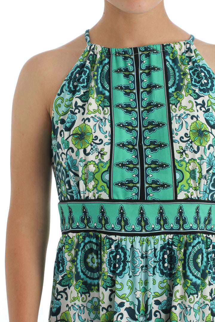 Vestido London Times verde, vista lateral – ClosetRehab