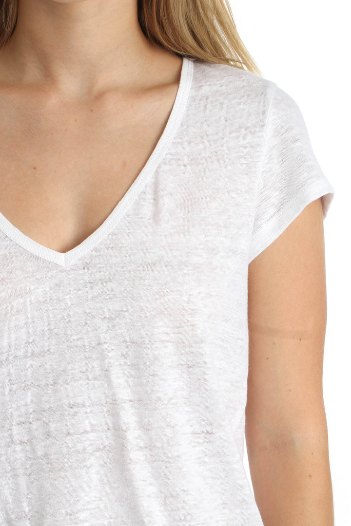 Blusa 7 for all Mankind blanco, vista lateral – ClosetRehab