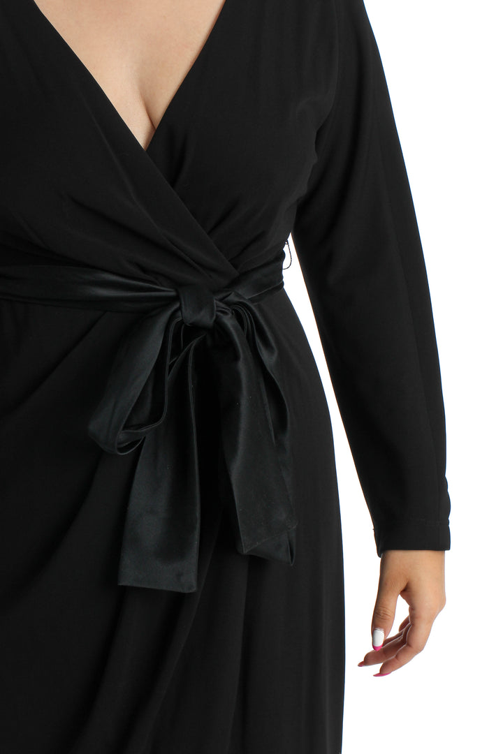 Vestido Marchesa Notte negro, vista lateral – ClosetRehab
