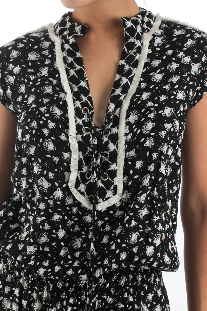 Jumpsuit Poupette St Barth negro, vista lateral – ClosetRehab