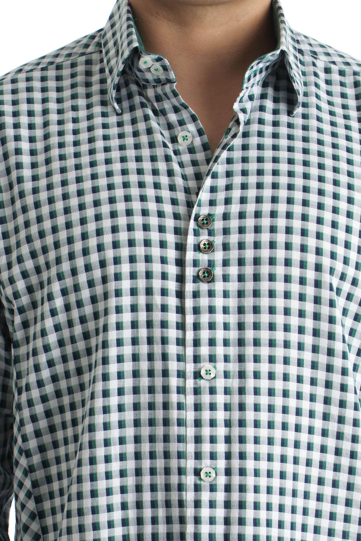 Camisa Bogosse verde, detalle – ClosetRehab