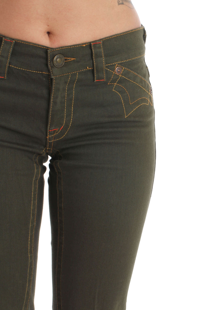 Jeans Allen B by Allen Schwartz verde, vista lateral – ClosetRehab