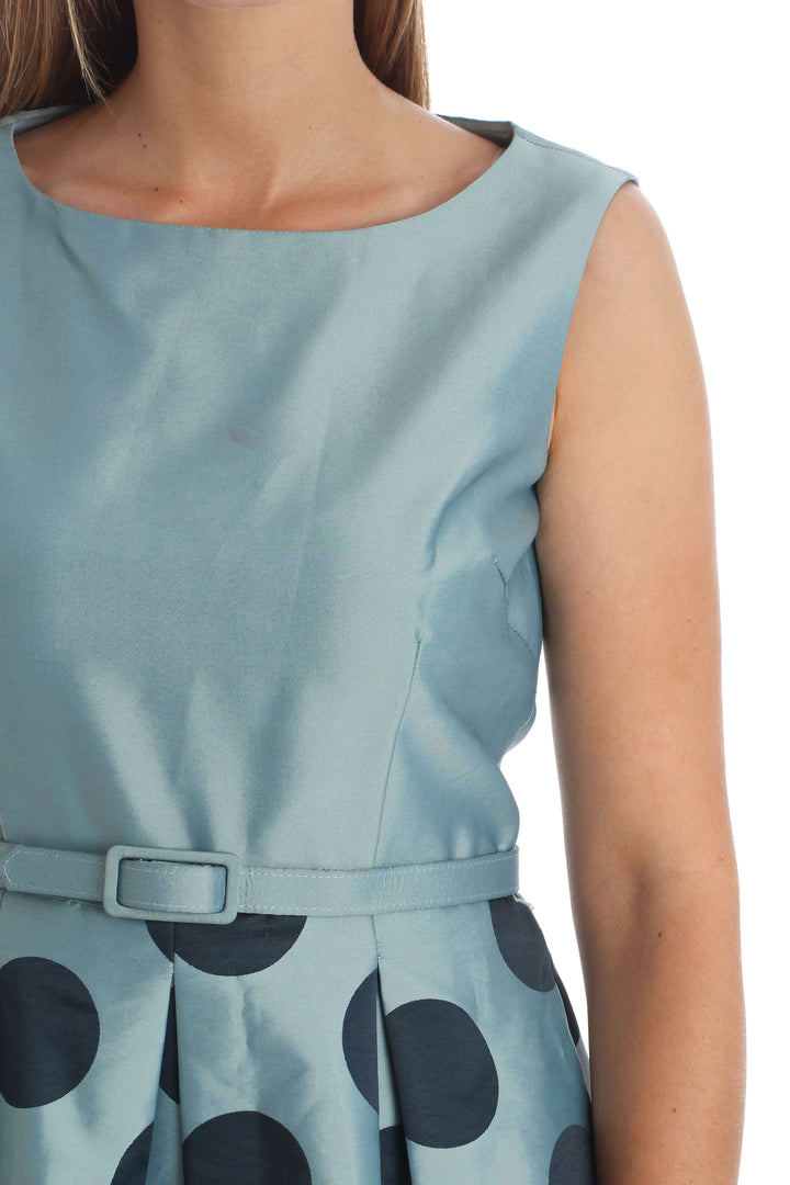 Vestido Sara Emanuel azul, vista lateral – ClosetRehab