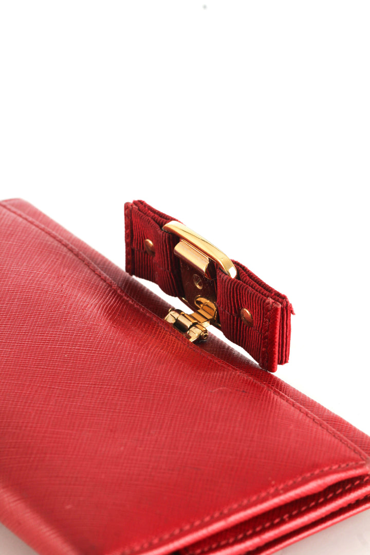 Cartera Salvatore Ferragamo rojo, detalle 5 – ClosetRehab