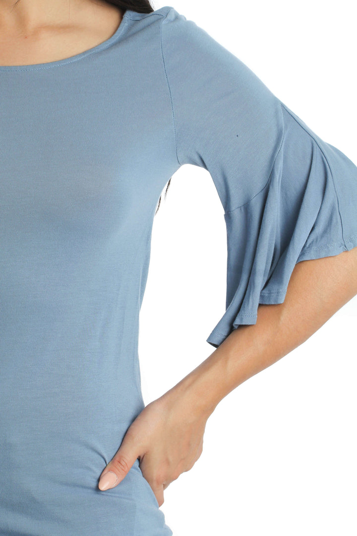 Blusa Loft azul, vista lateral – ClosetRehab