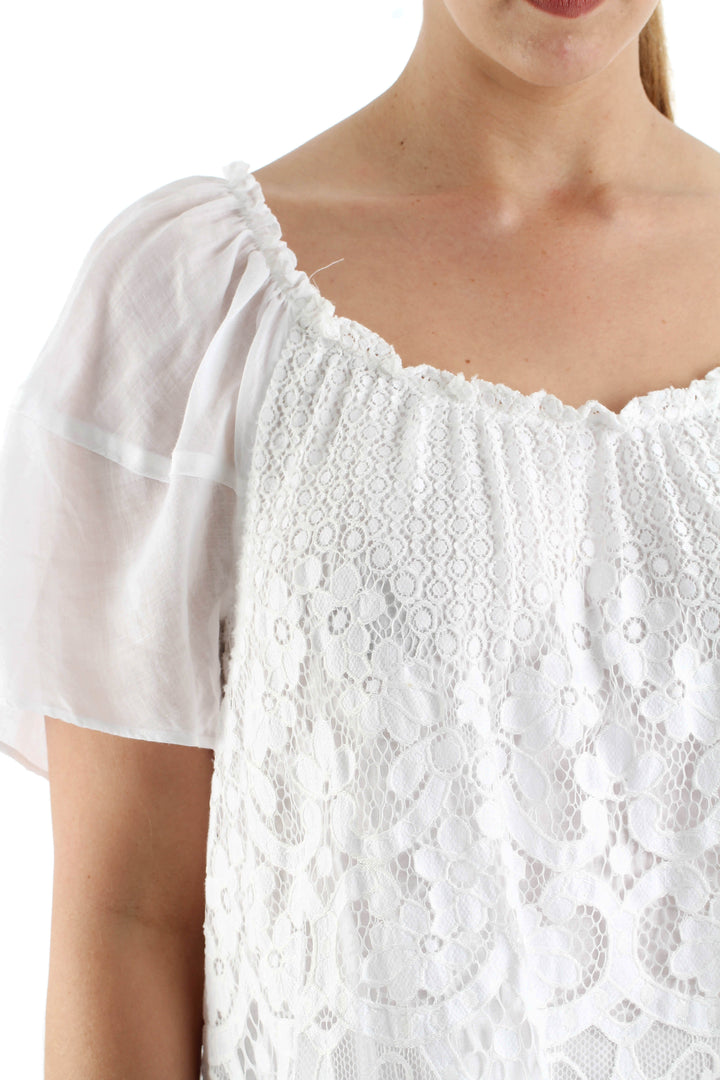 Blusa Moulinette Soeurs blanco, vista lateral – ClosetRehab