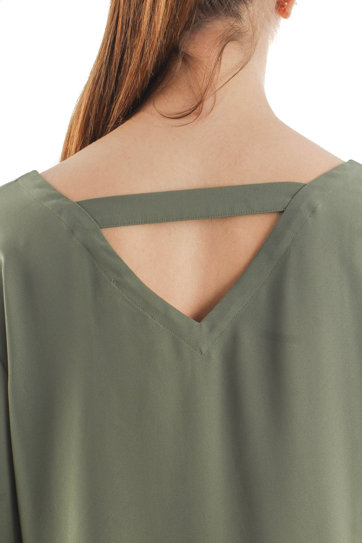 Blusa Loft verde, detalle – ClosetRehab