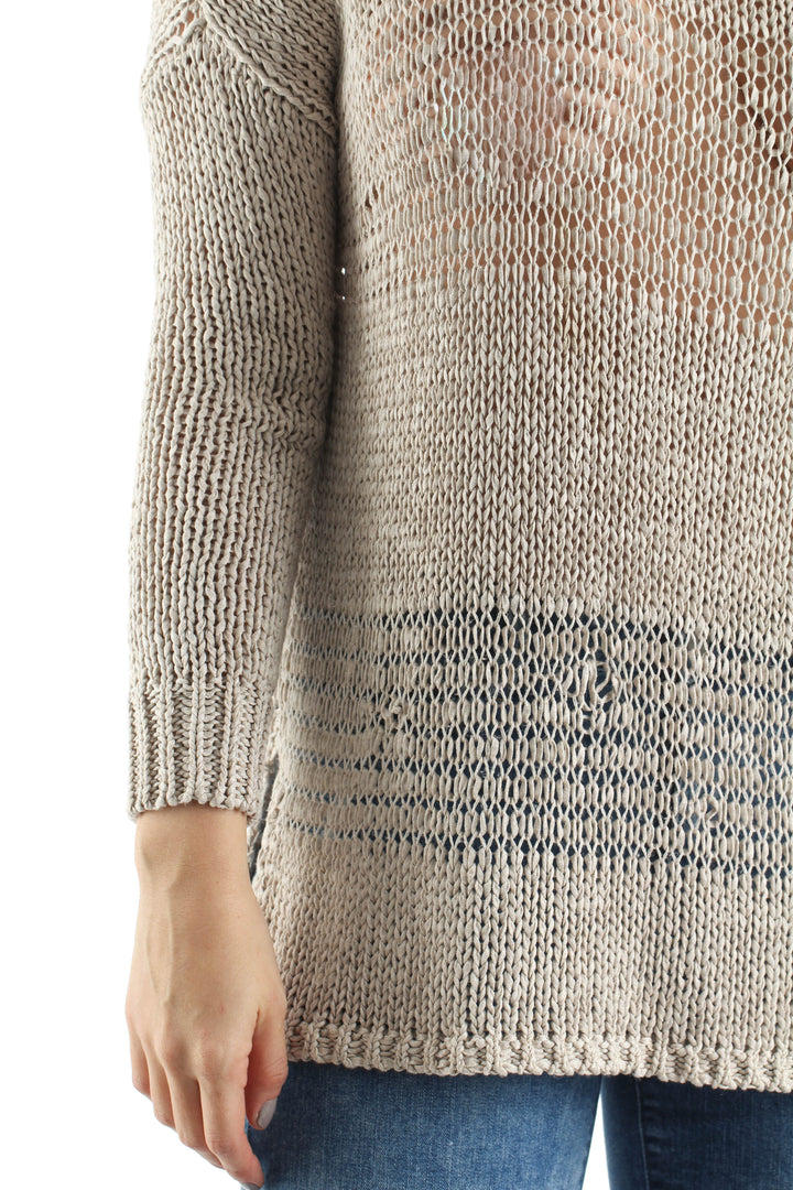 Suéter Vince beige, vista lateral – ClosetRehab