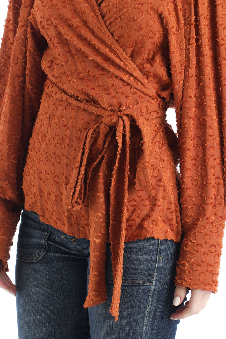 Blusa BCBG Maxazria naranja, detalle – ClosetRehab