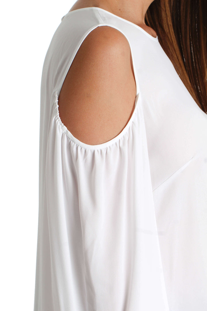 Blusa BCBG Maxazria blanco, vista lateral – ClosetRehab