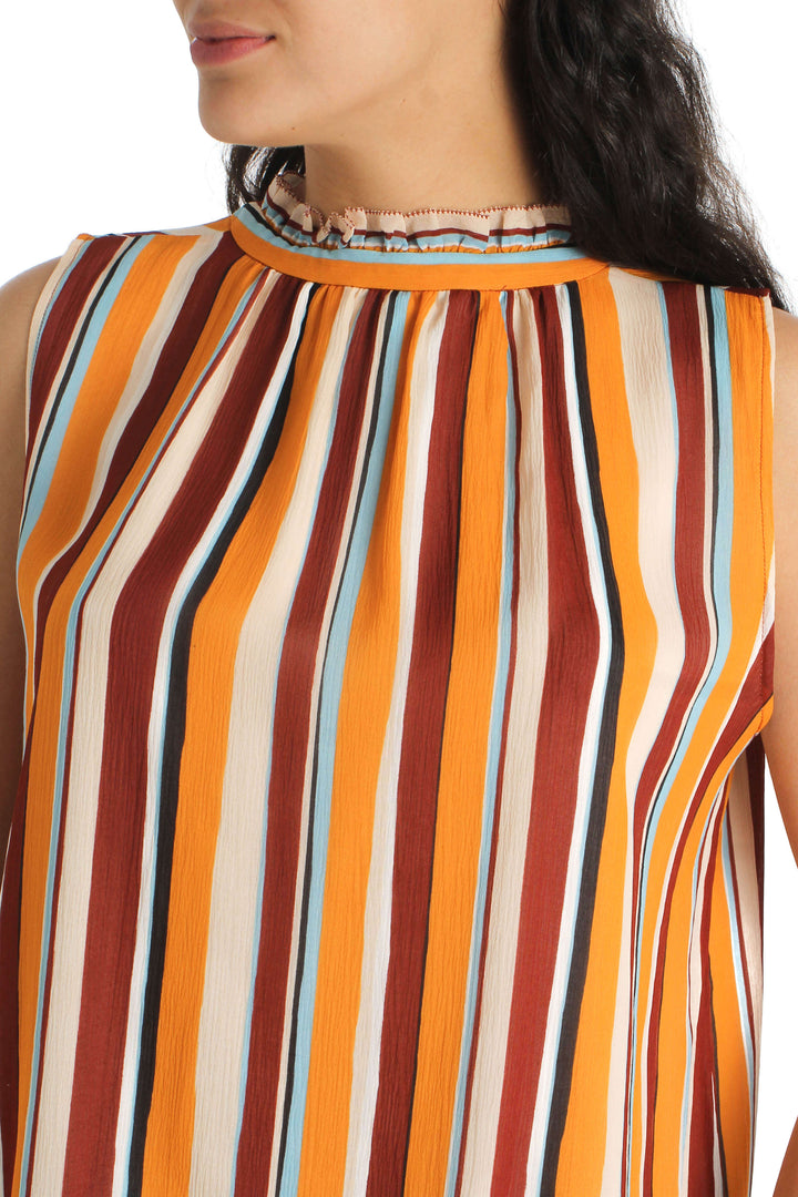 Blusa Frame estampado y naranja, vista lateral – ClosetRehab
