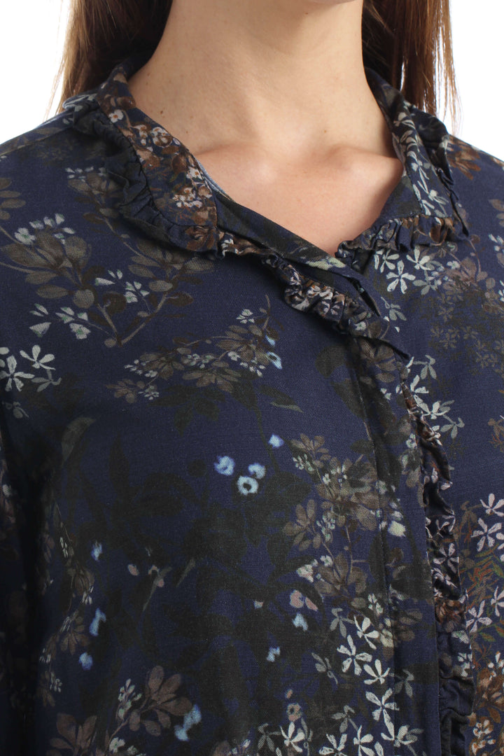Blusa Ambrosi azul, vista lateral – ClosetRehab