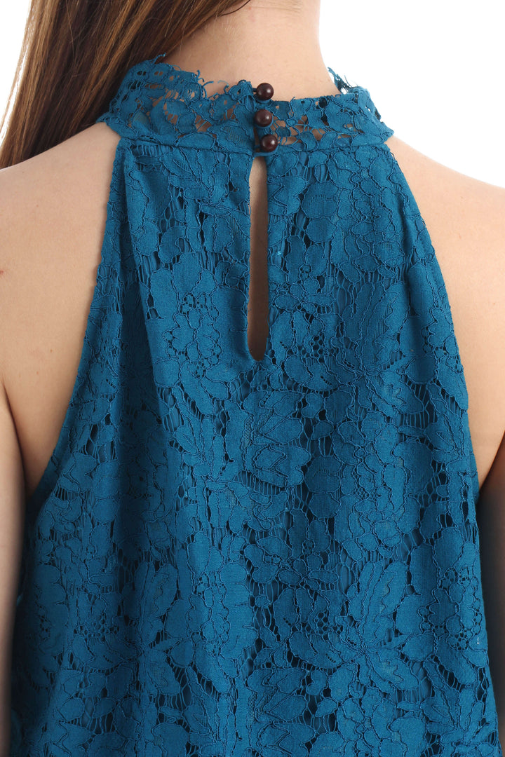 Blusa Diane von Furstenberg azul, detalle – ClosetRehab