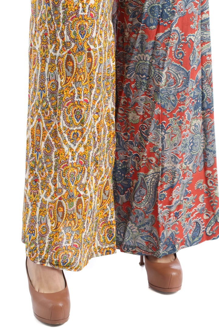 Pantalón Balkanica amarillo y estampado, detalle – ClosetRehab