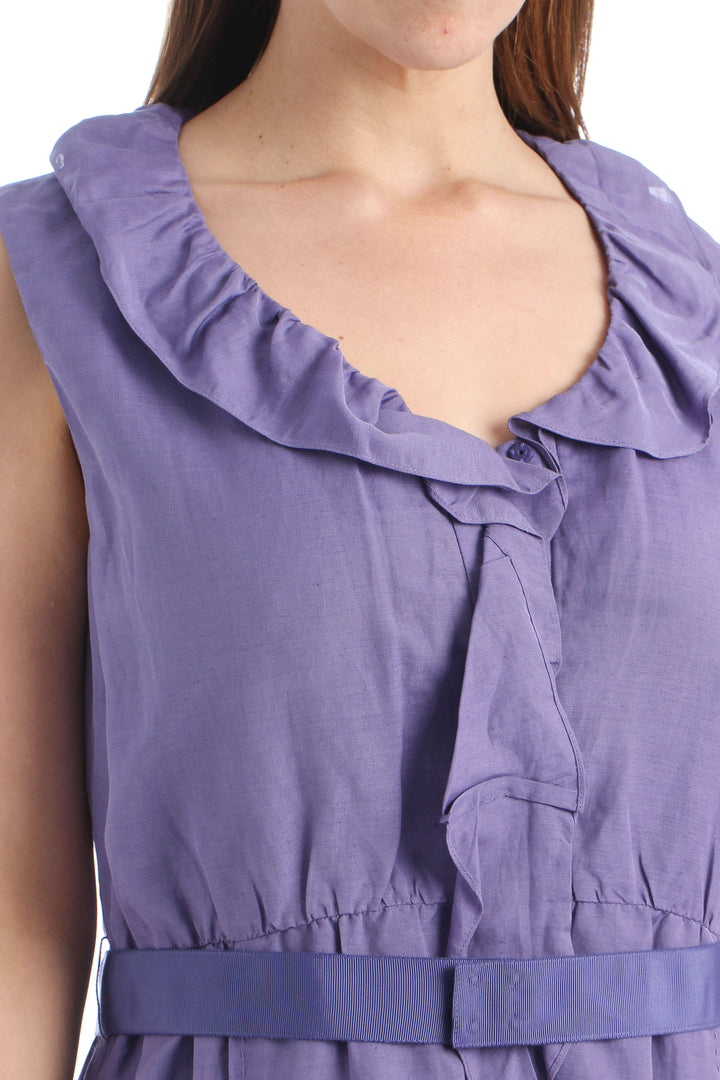 Vestido Elie Tahari morado, vista lateral – ClosetRehab