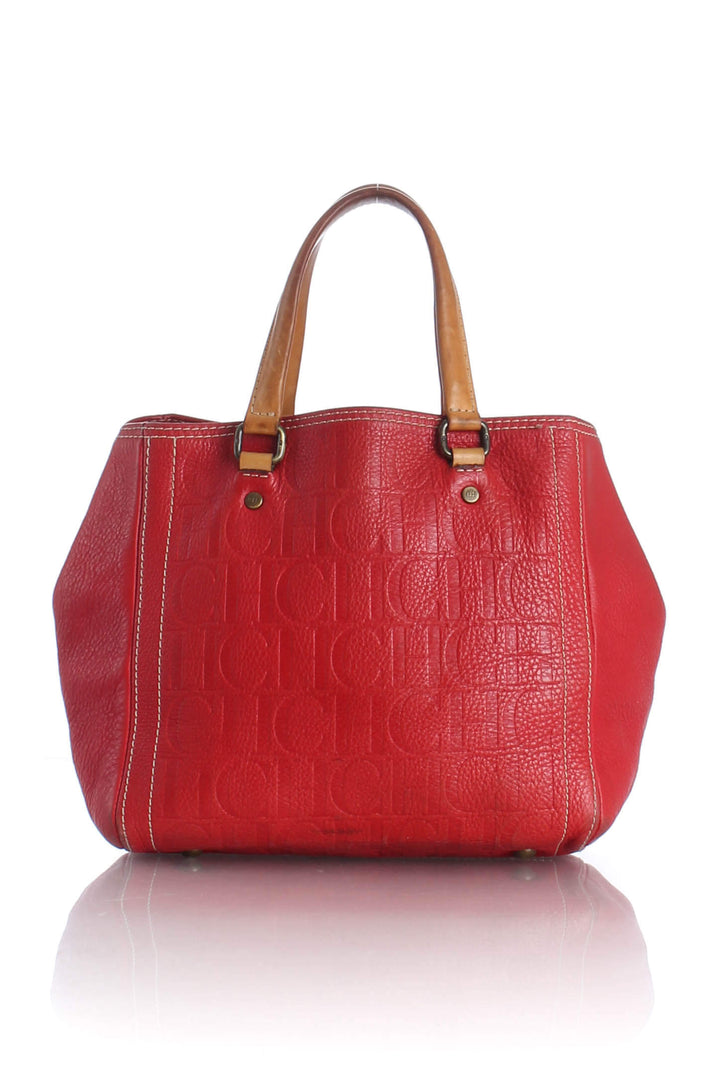 Bolsa Carolina Herrera rojo, vista frontal – ClosetRehab
