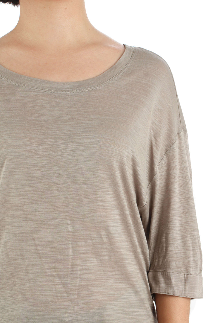 Blusa BCBG Maxazria café, vista lateral – ClosetRehab