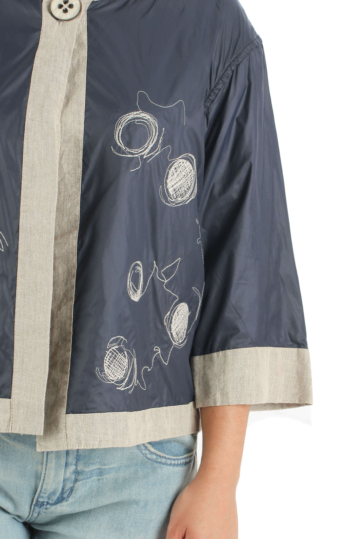 Chamarra Ambrosi azul, vista lateral – ClosetRehab