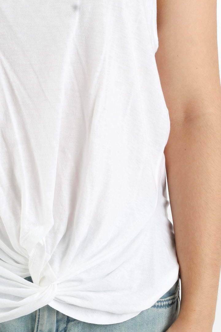 Blusa 7 For all Mankind blanco, vista lateral – ClosetRehab